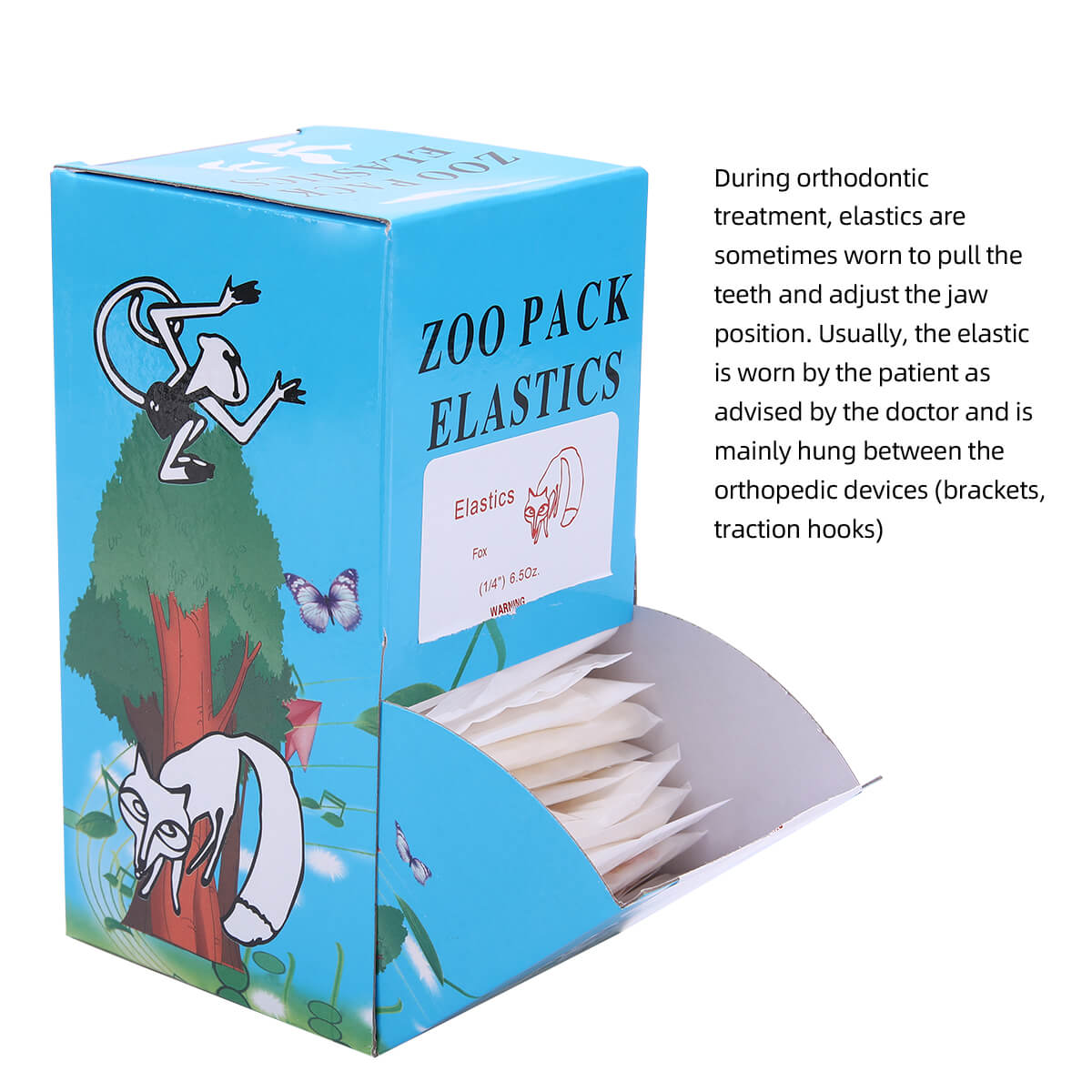 ZOO Pack Elastics 3.5OZ        Elastics Rings 3.5OZ /Dental Orthodontic Elastics Bands